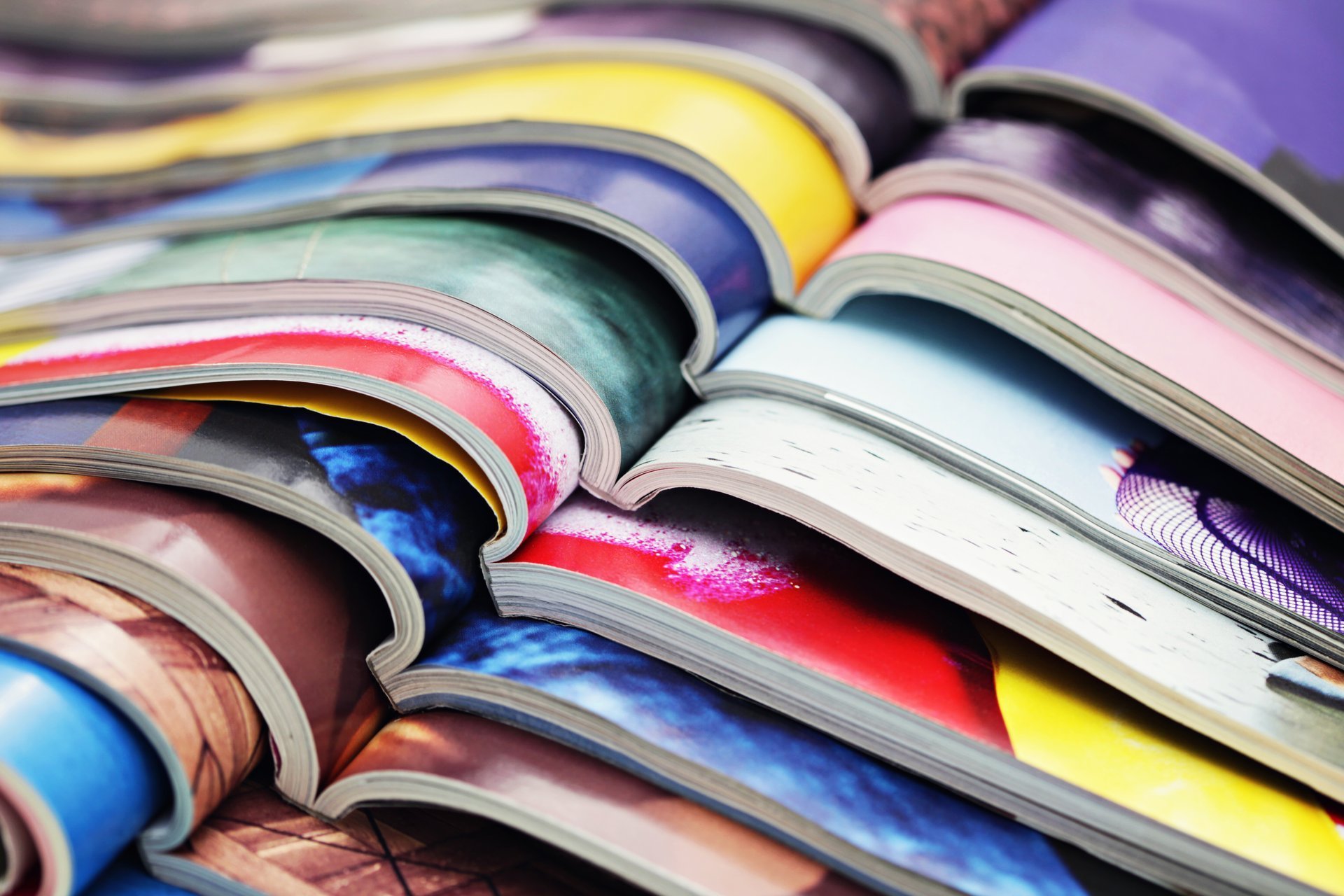 Stack of beautifully printed magazines