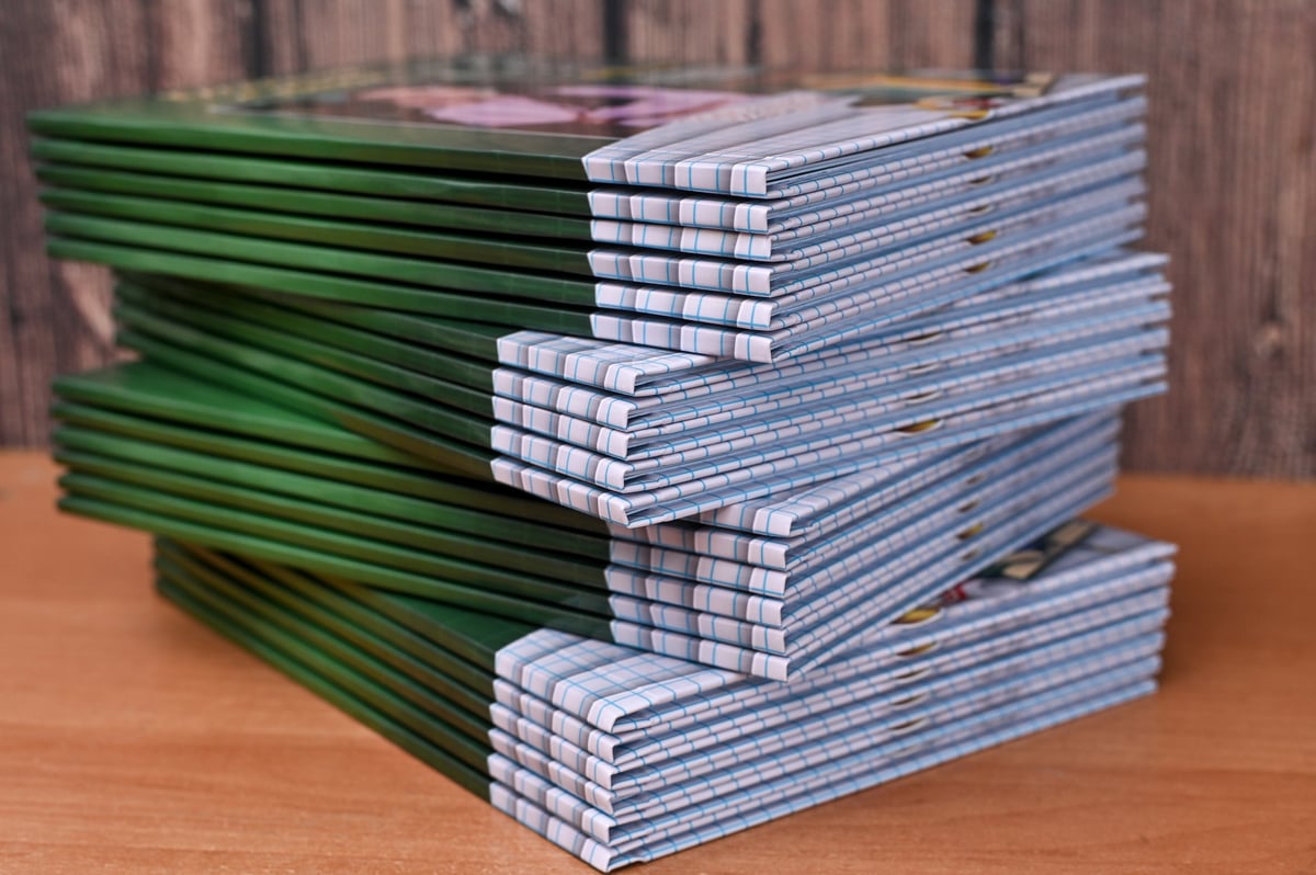 Stack of premium photo books