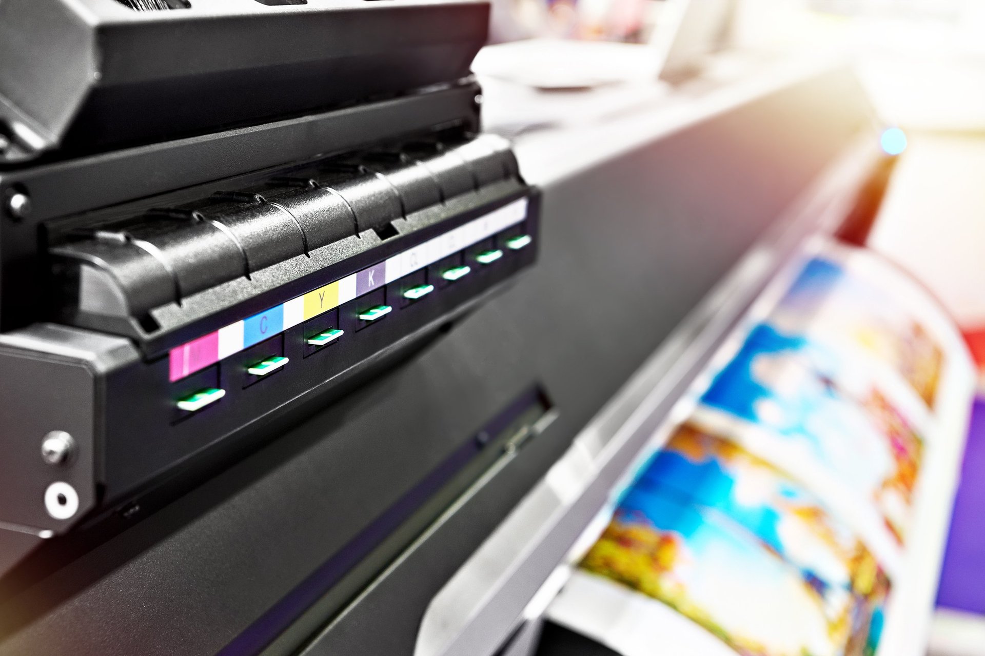 Professional printing machine in operation
