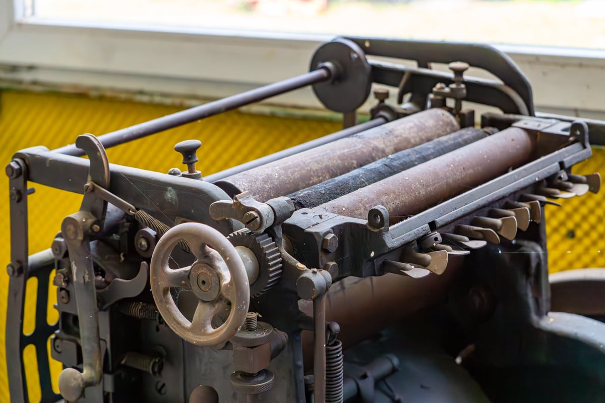 Vintage industrial printing machine